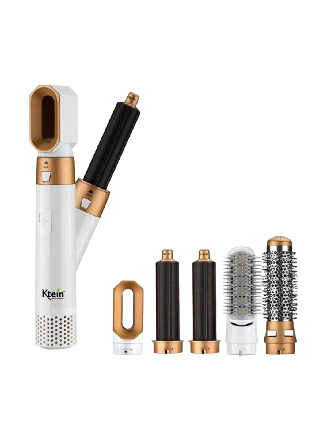 

Ktein KT5IOS3 5-in-1 Hot Air Hair Styler with Straightening & Curling Brushes - White