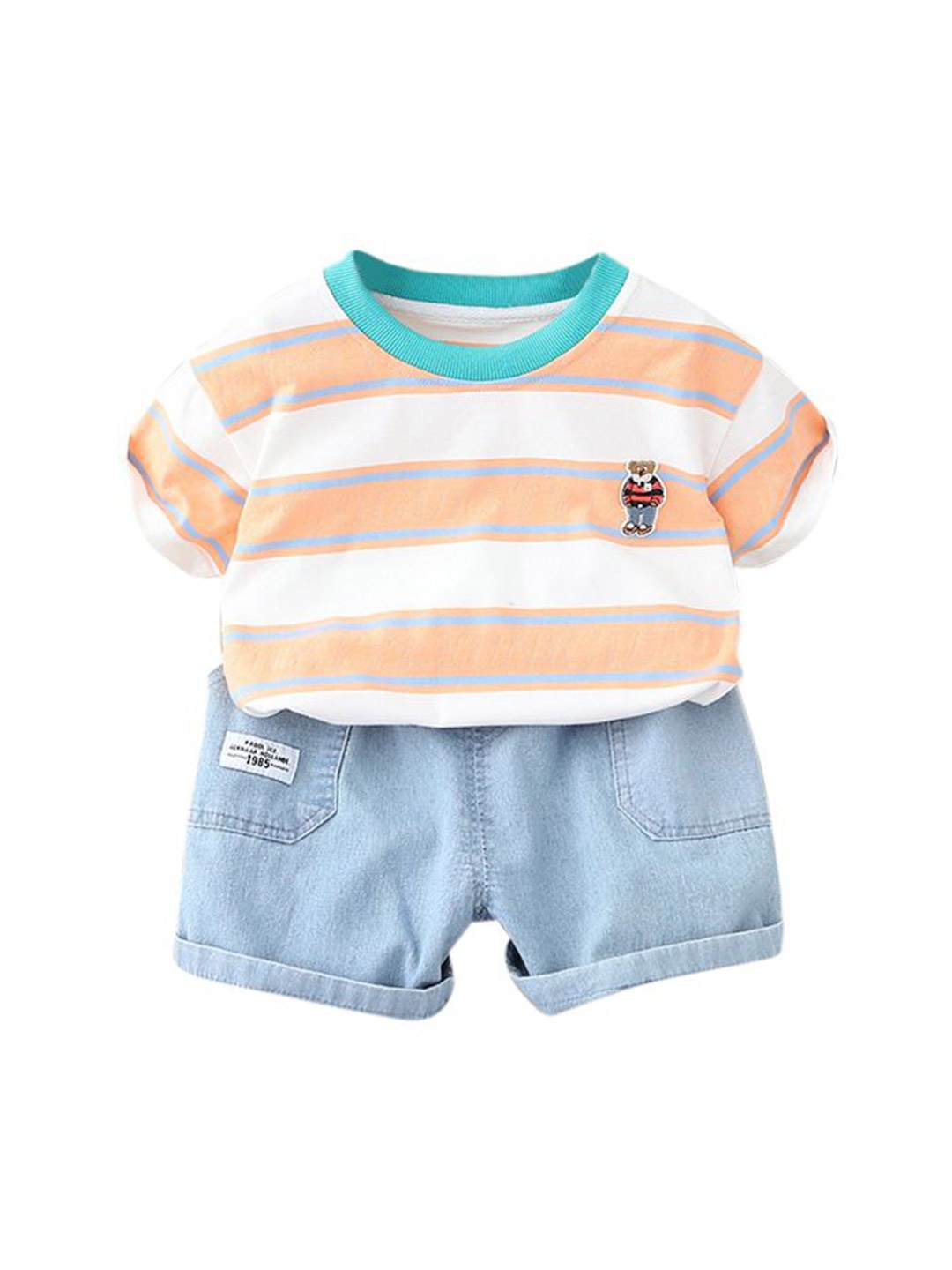 

StyleCast x Revolte Boys Printed Pure Cotton T-shirt with Shorts, Blue
