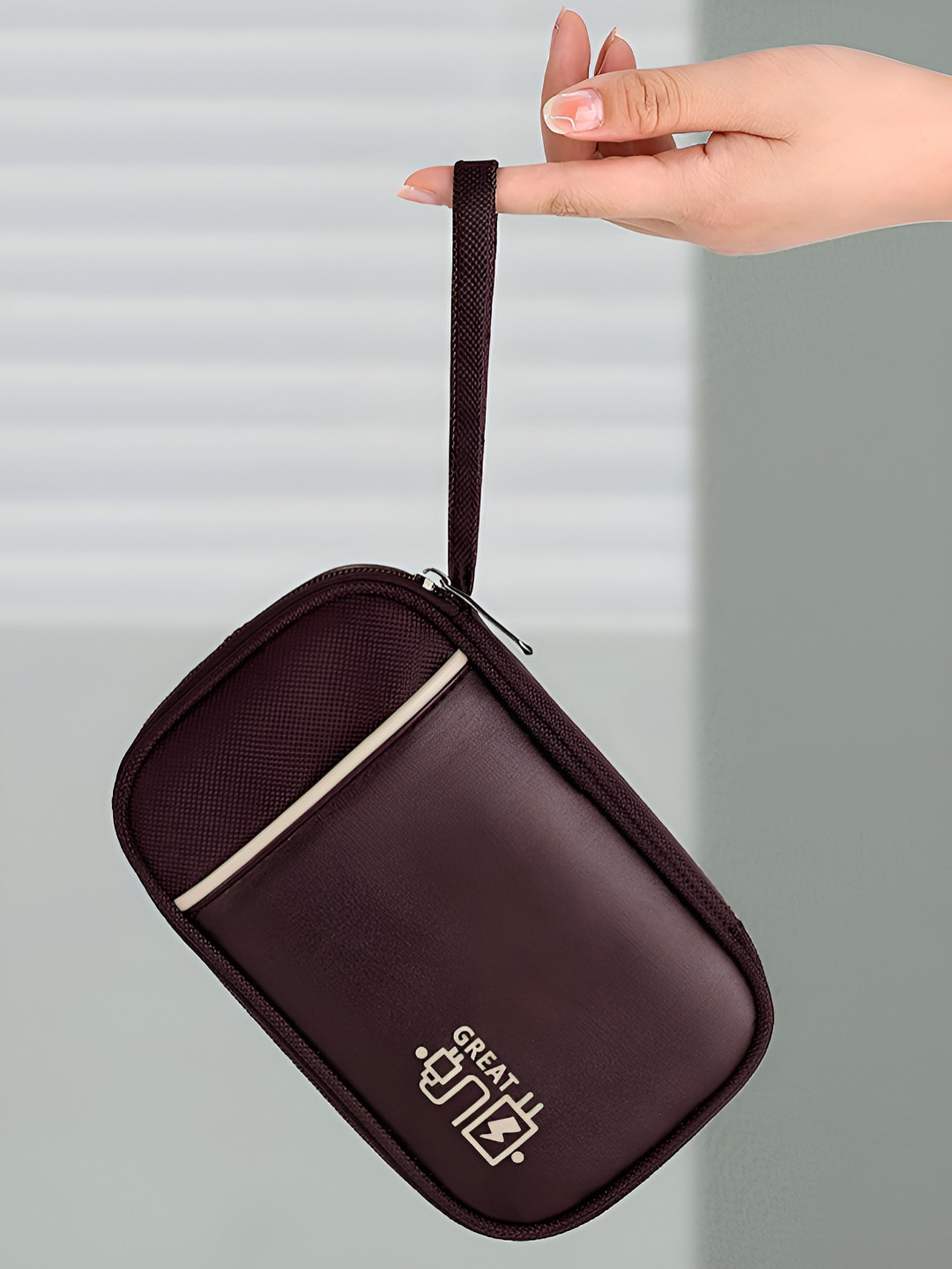 

Aura Waterproof Pouch Electronics Travel Accessory, Brown