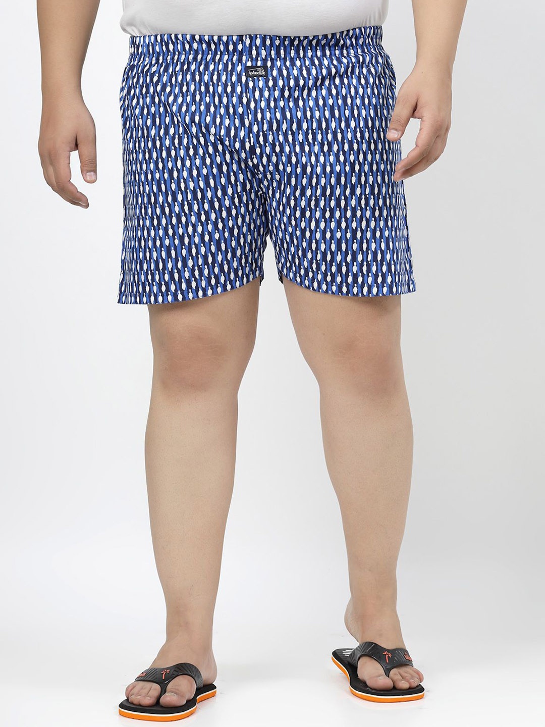 

plusS Printed Pure Cotton Boxers MBX208E-VICTORIABLUEPRT-XL, Blue