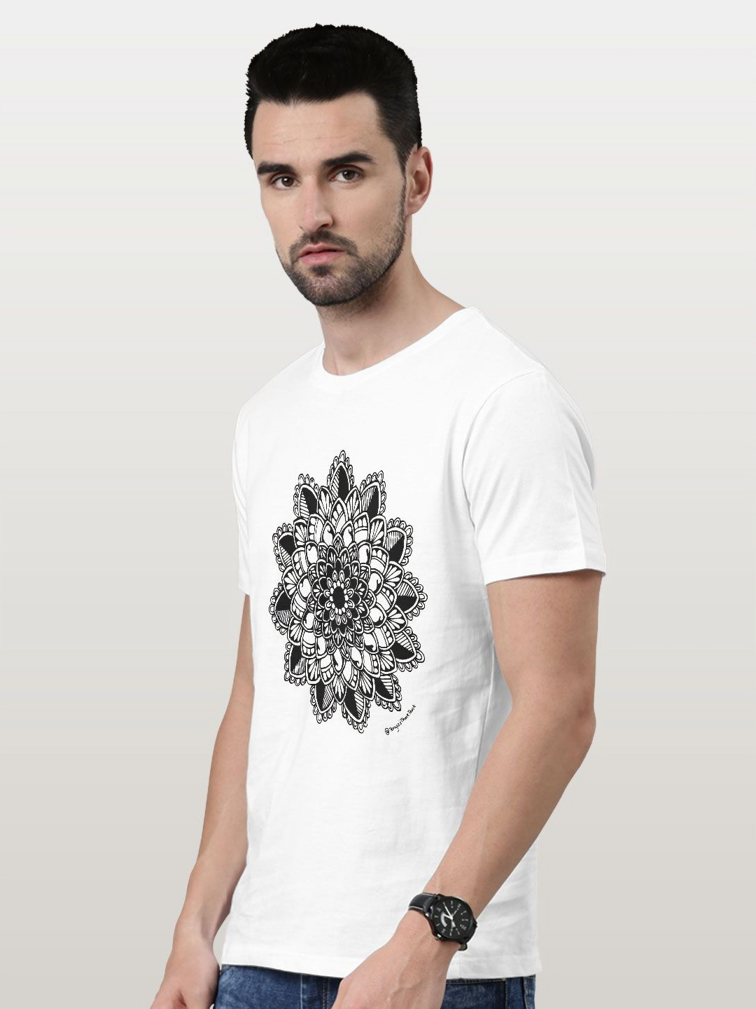 

macmerise Men Printed T-shirt, White