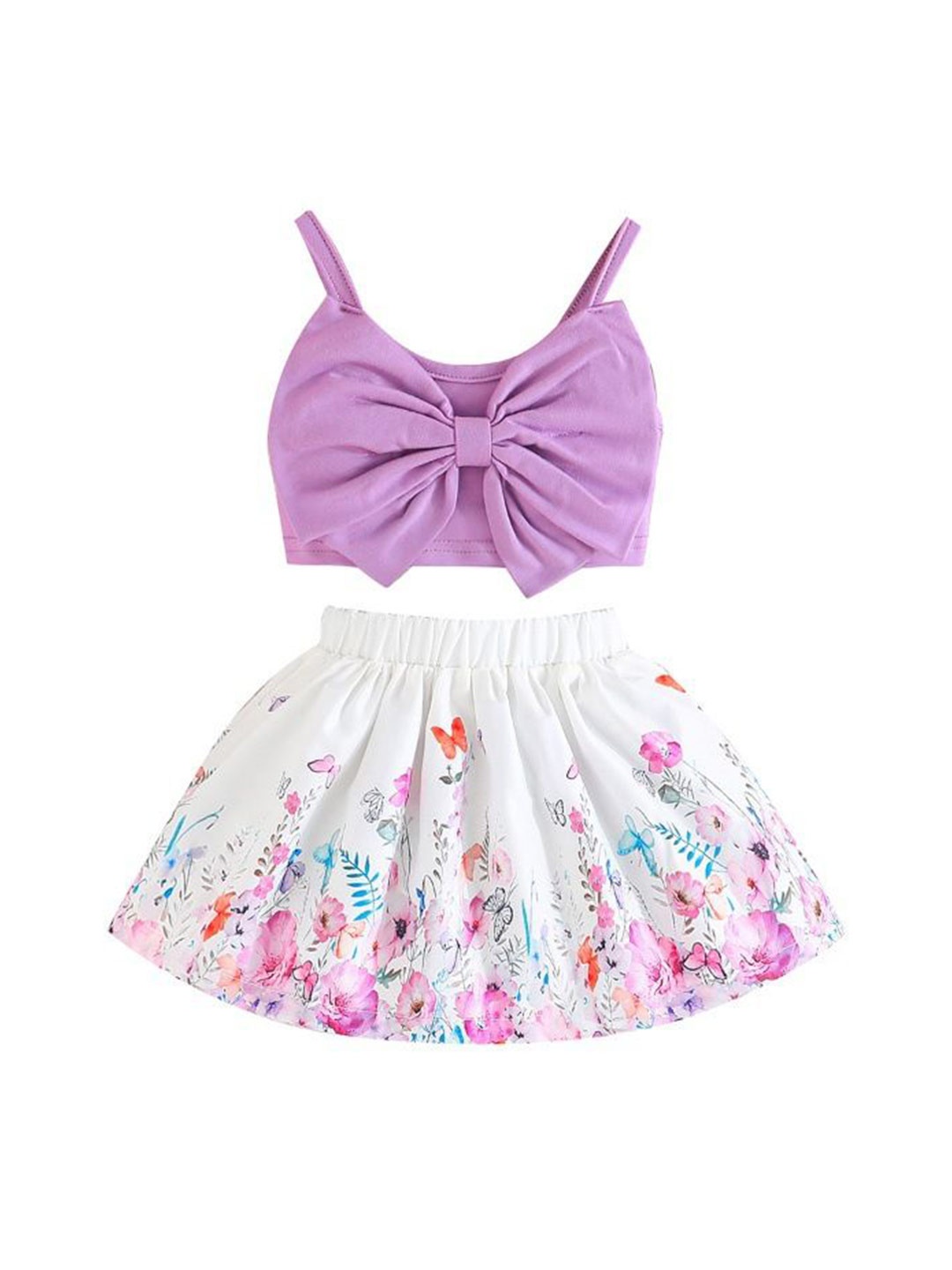 

StyleCast x Revolte Girls Shoulder Straps Top With Skirt, Purple