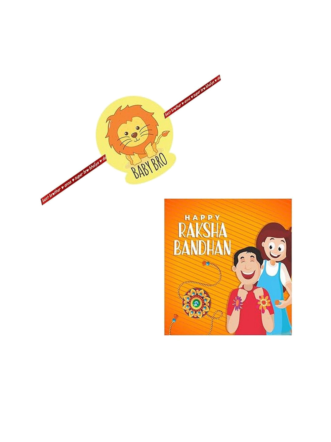 

THEYAYACAFE Boys Thread Rakhi With Roli, Yellow