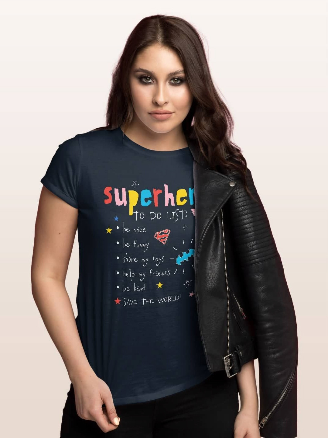 

macmerise Women Floral Printed Hooded T-shirt, Navy blue