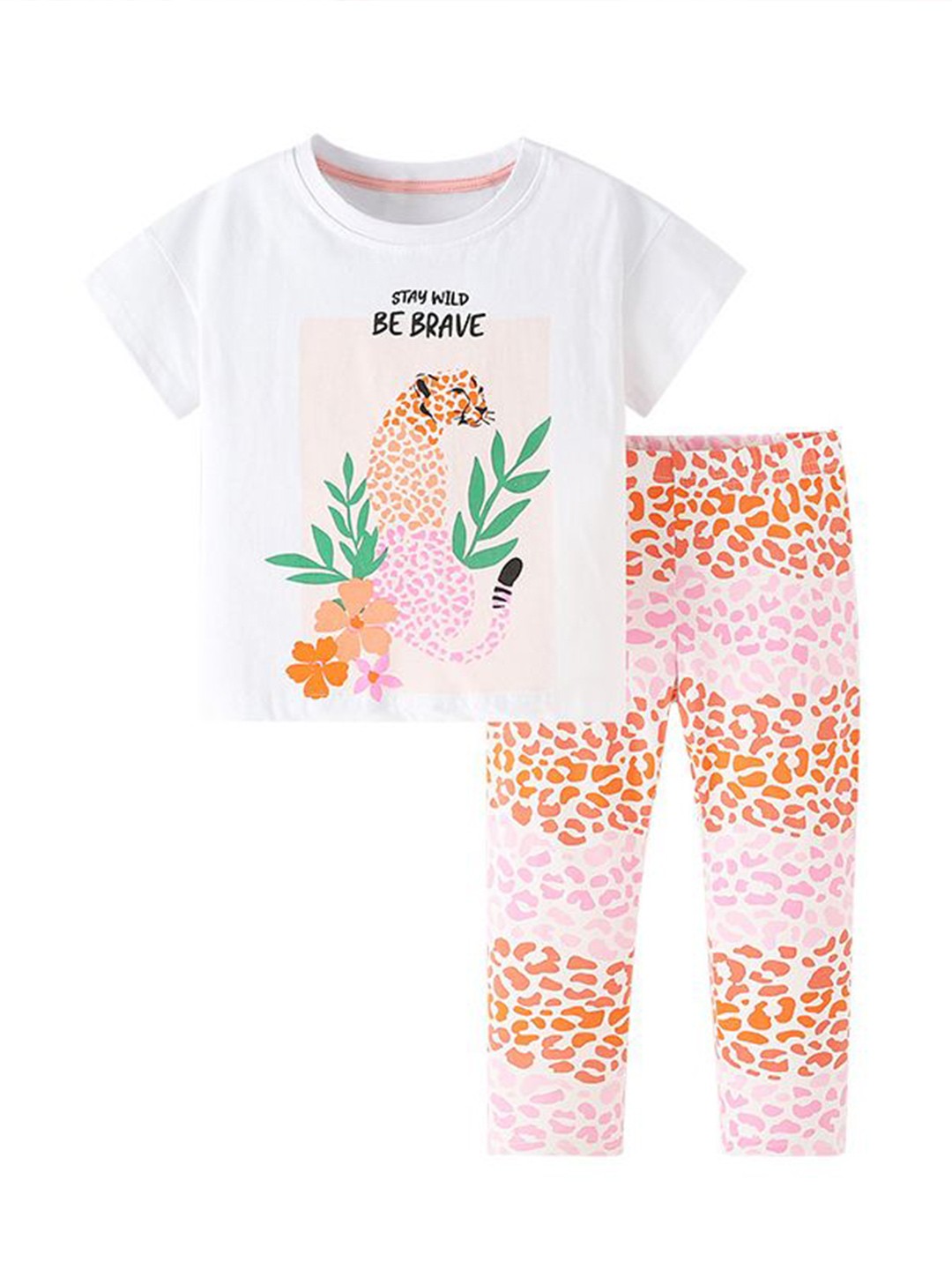 

StyleCast x Revolte Girls Printed Pure Cotton T-shirt With Pyjamas, White