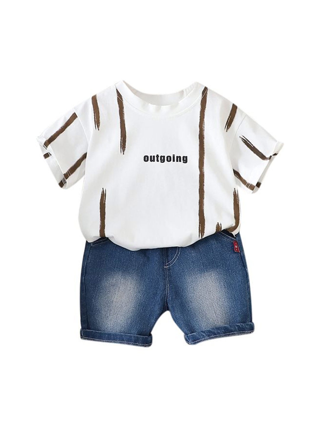 

StyleCast x Revolte Boys Printed Pure Cotton T-shirt with Shorts, White