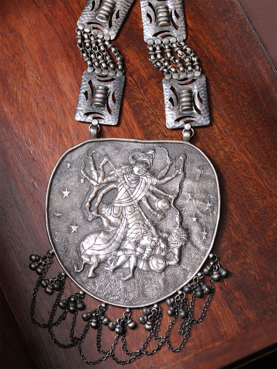 

Exotic India Goddess Durga Sterling Silver Necklace