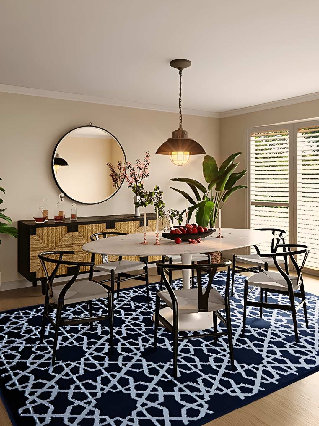 

Sapana Carpet-Mats Blue & White Geometric Contemporary Carpet