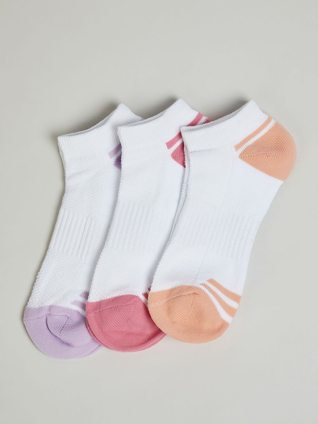 

max Women Pack Of 3 Patterned Ankle-Length Socks, White