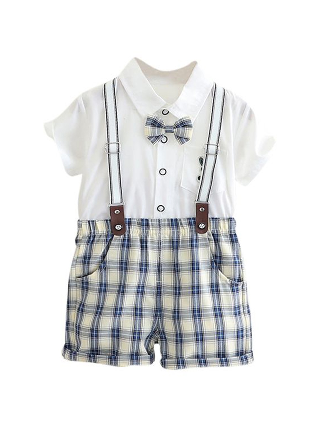 

StyleCast x Revolte Boys Printed Pure Cotton Shirt with Shorts, White