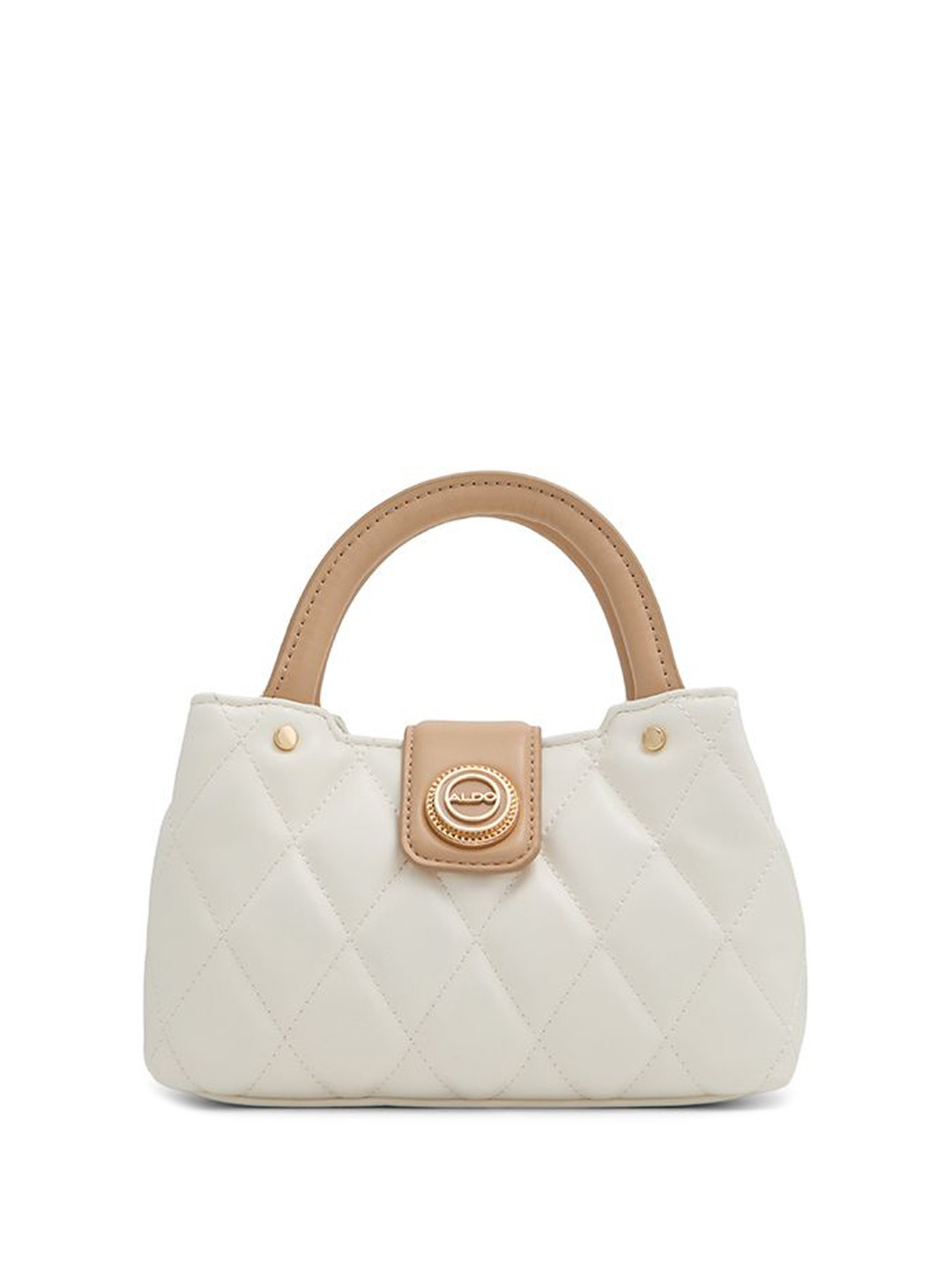 

ALDO Printed Structured Sling Bag with Quilted, Beige