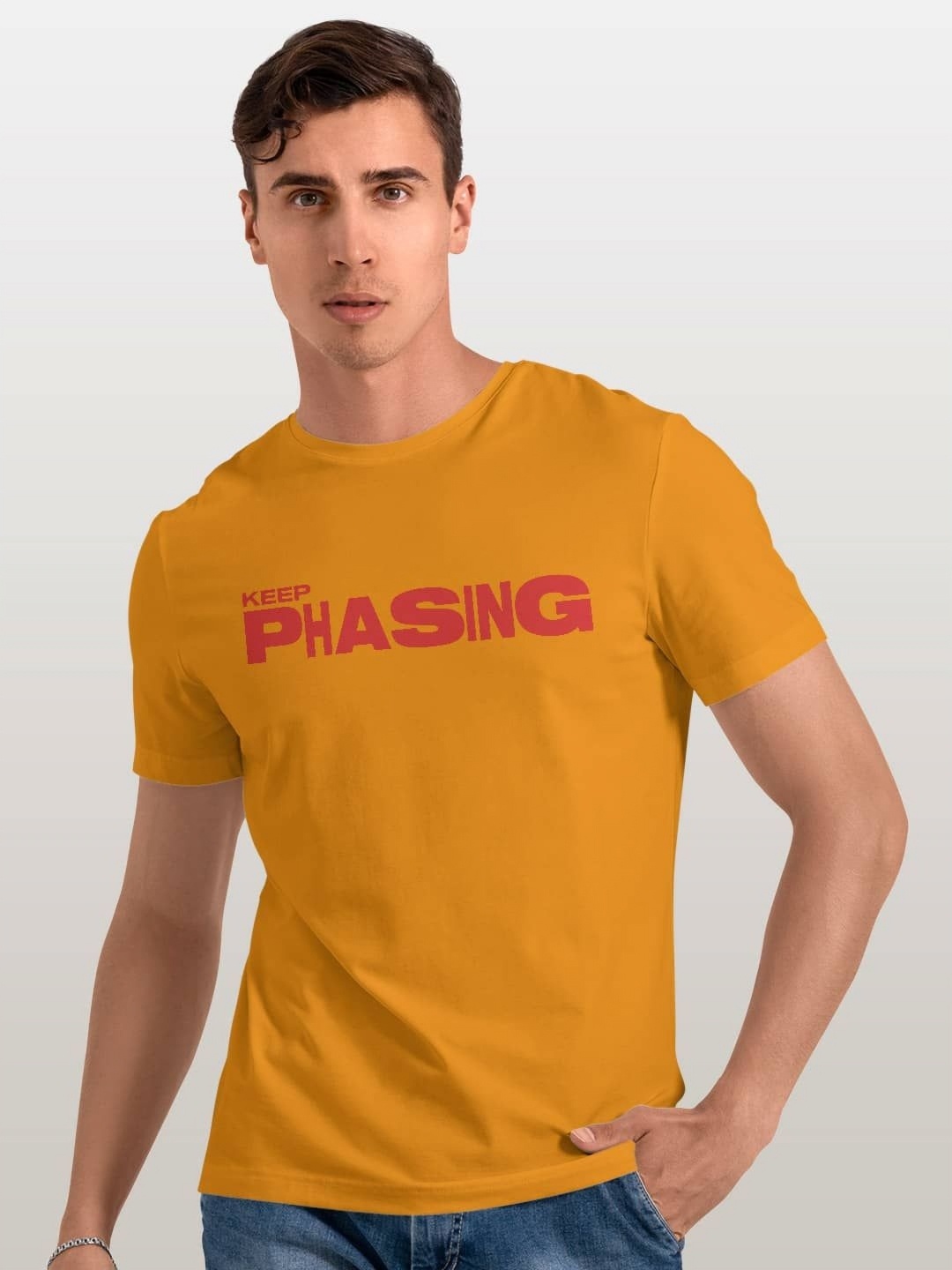

macmerise Men V-Neck Pockets T-shirt, Yellow