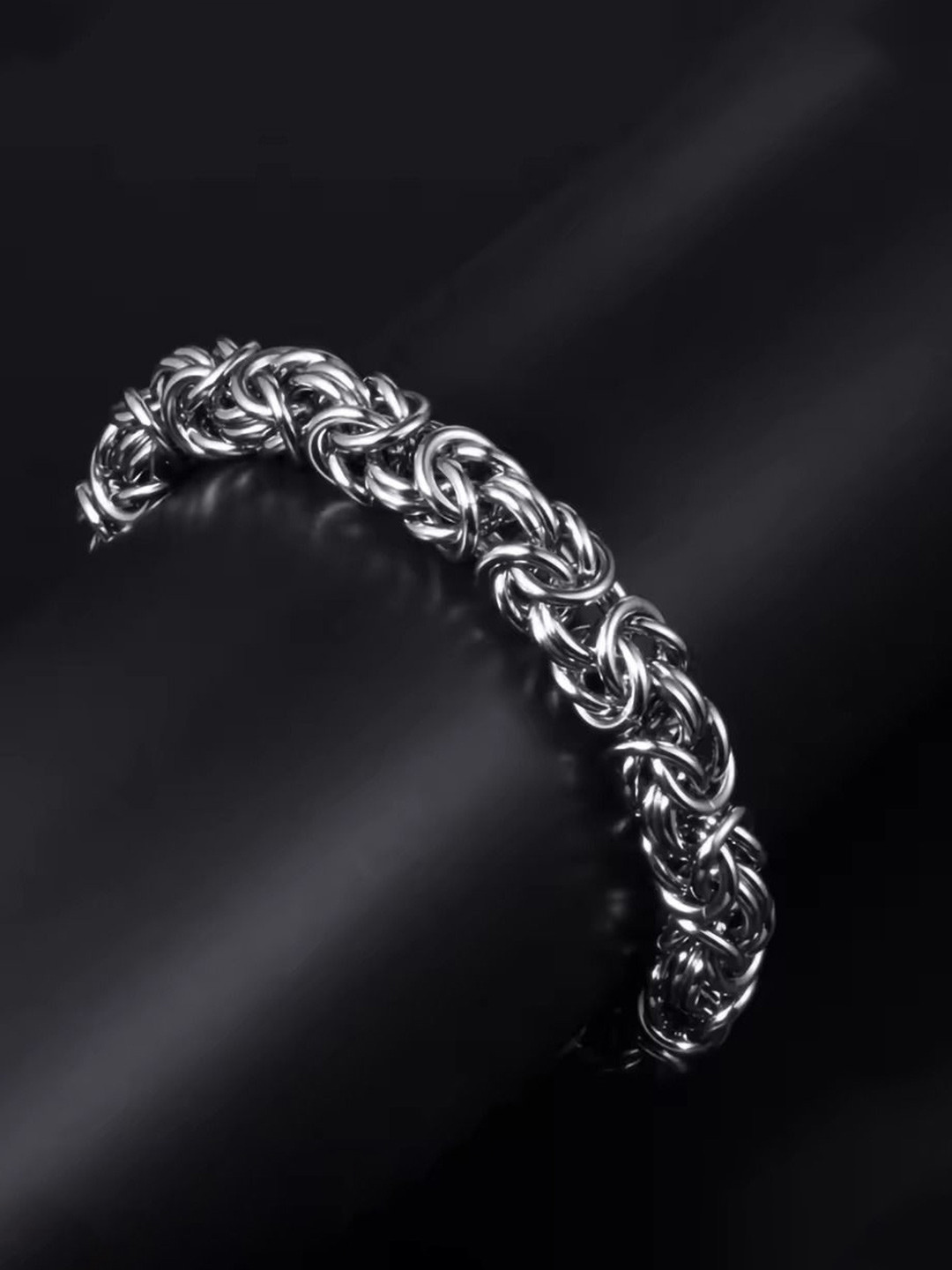 

MEENAZ Men Silver Plated Stainless Steel Link Bracelet