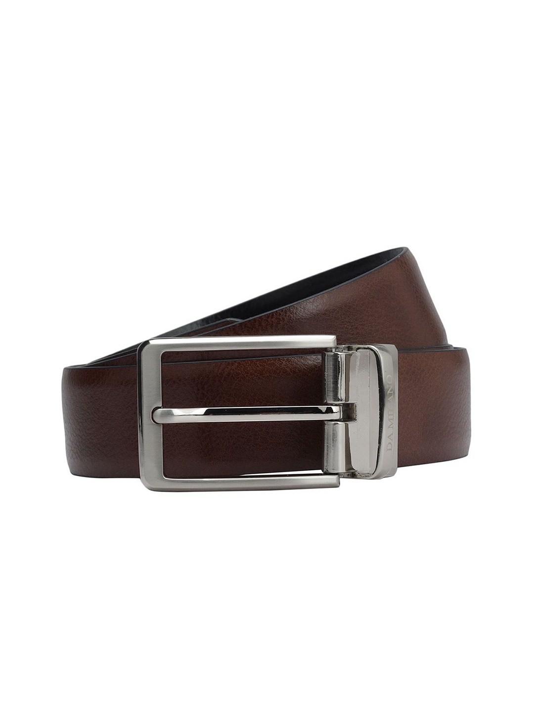 

Da Milano Men Textured Tang Closure Casual Belt, Brown