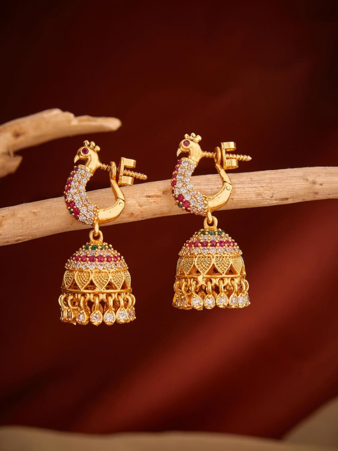 

Fabindia Artificial Stones Jhumkas, Gold
