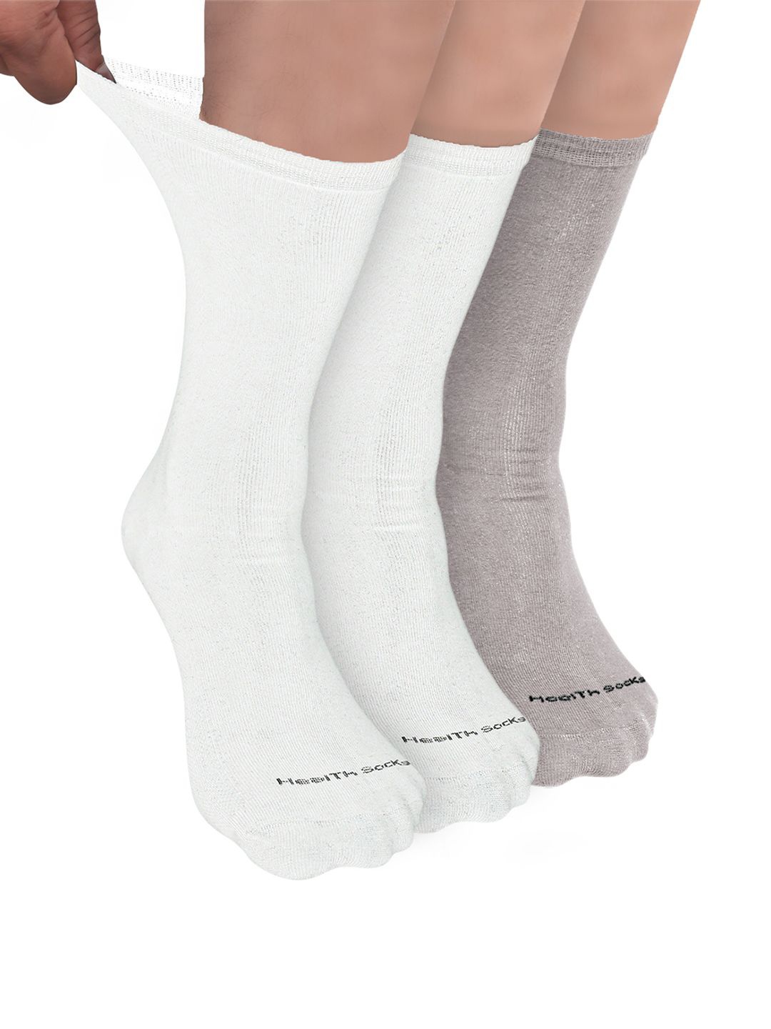 

FOOTPRINT Men 3 Pairs Seamless Organic Cotton Crew-Length Bamboo Socks, White