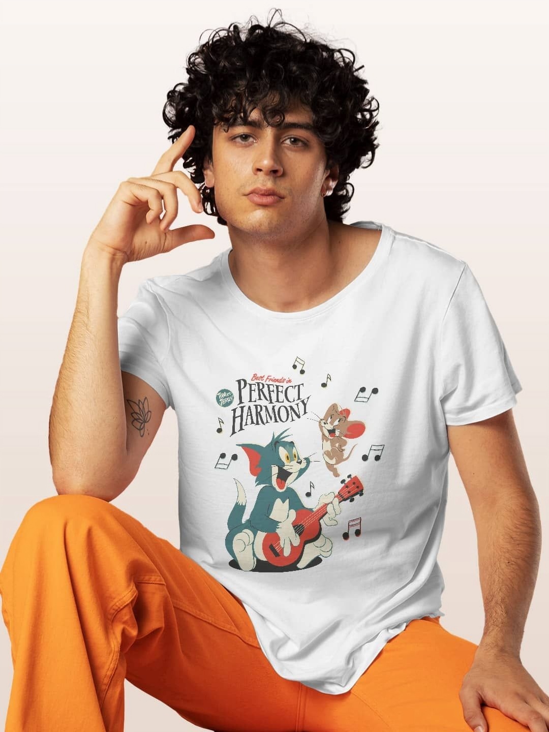 

macmerise Men Printed T-shirt, White
