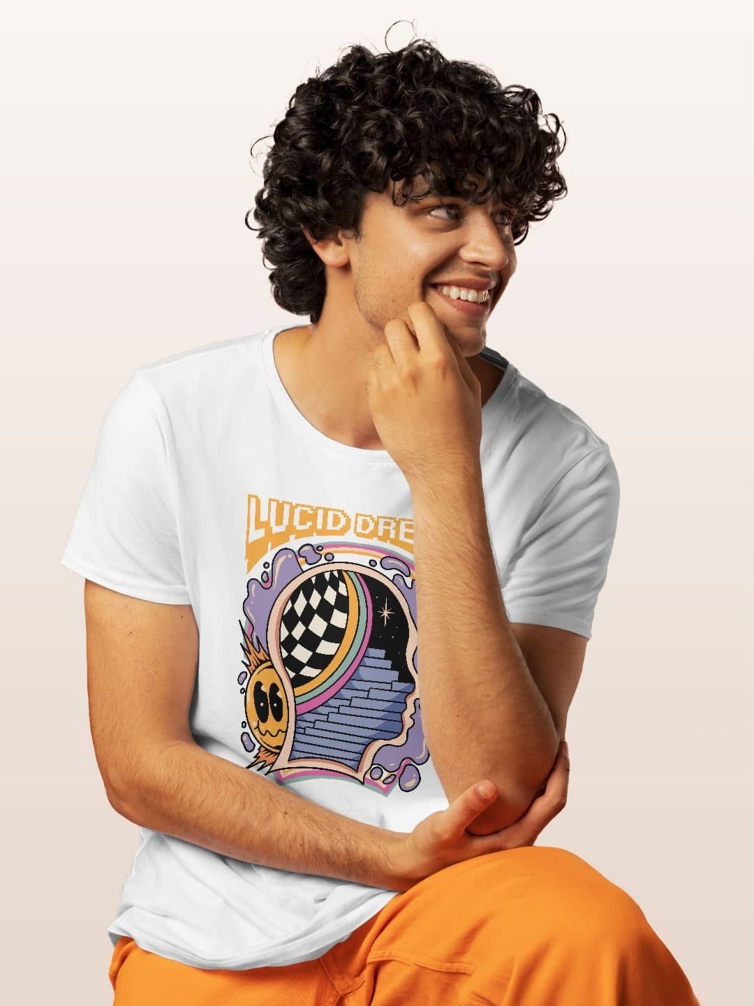 

macmerise Men Printed T-shirt, White