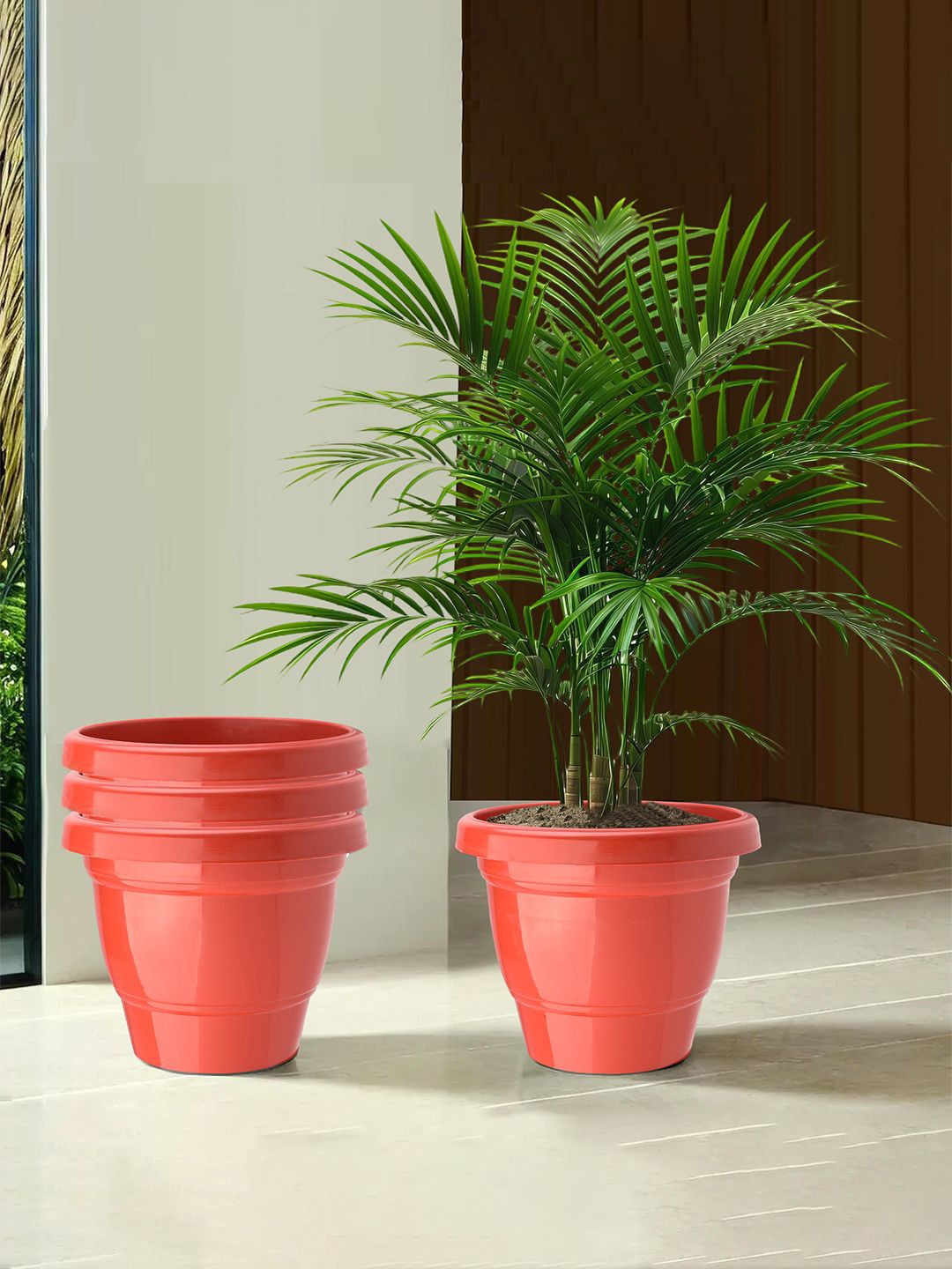 

Kuber Industries Red 4 Pieces 2-Layer Planters