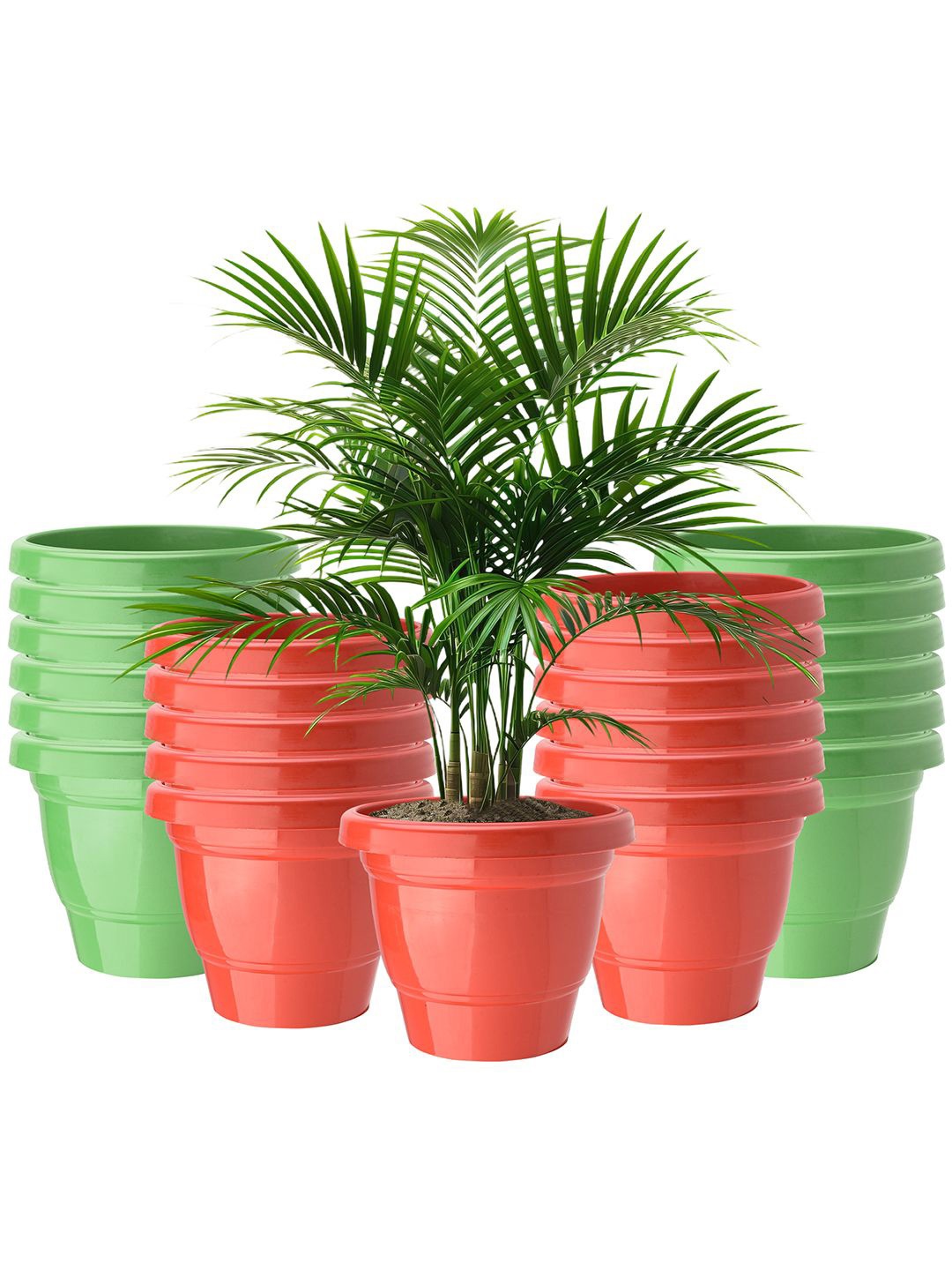 

Kuber Industries Red & Green 24 Pieces 2-Layer Planters