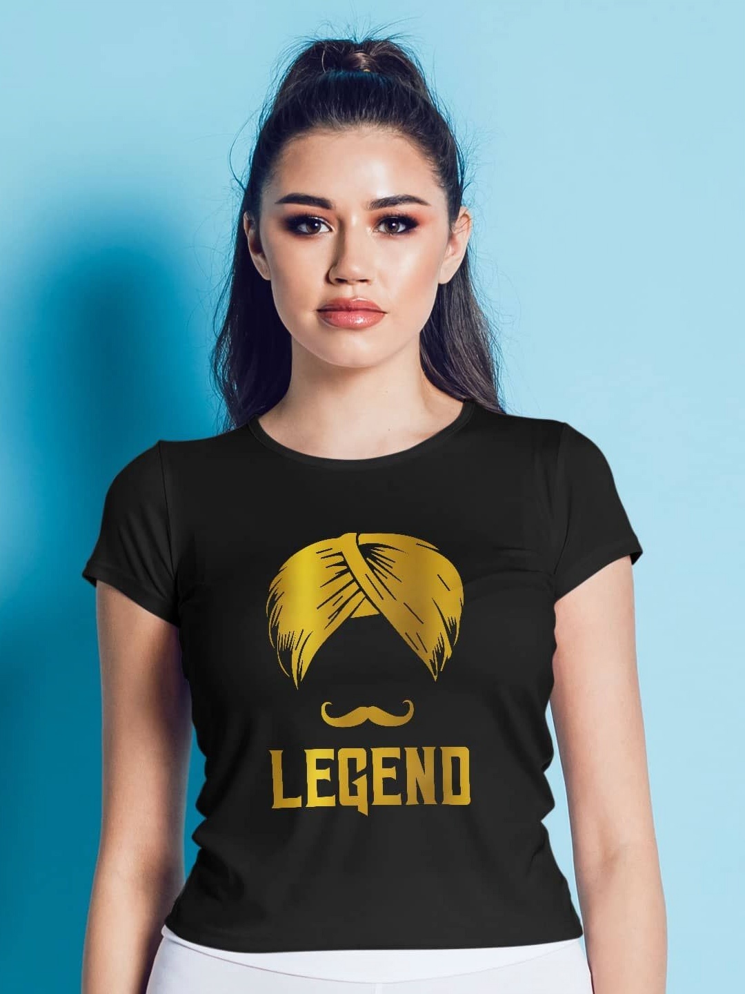 

macmerise Women Printed T-shirt, Black