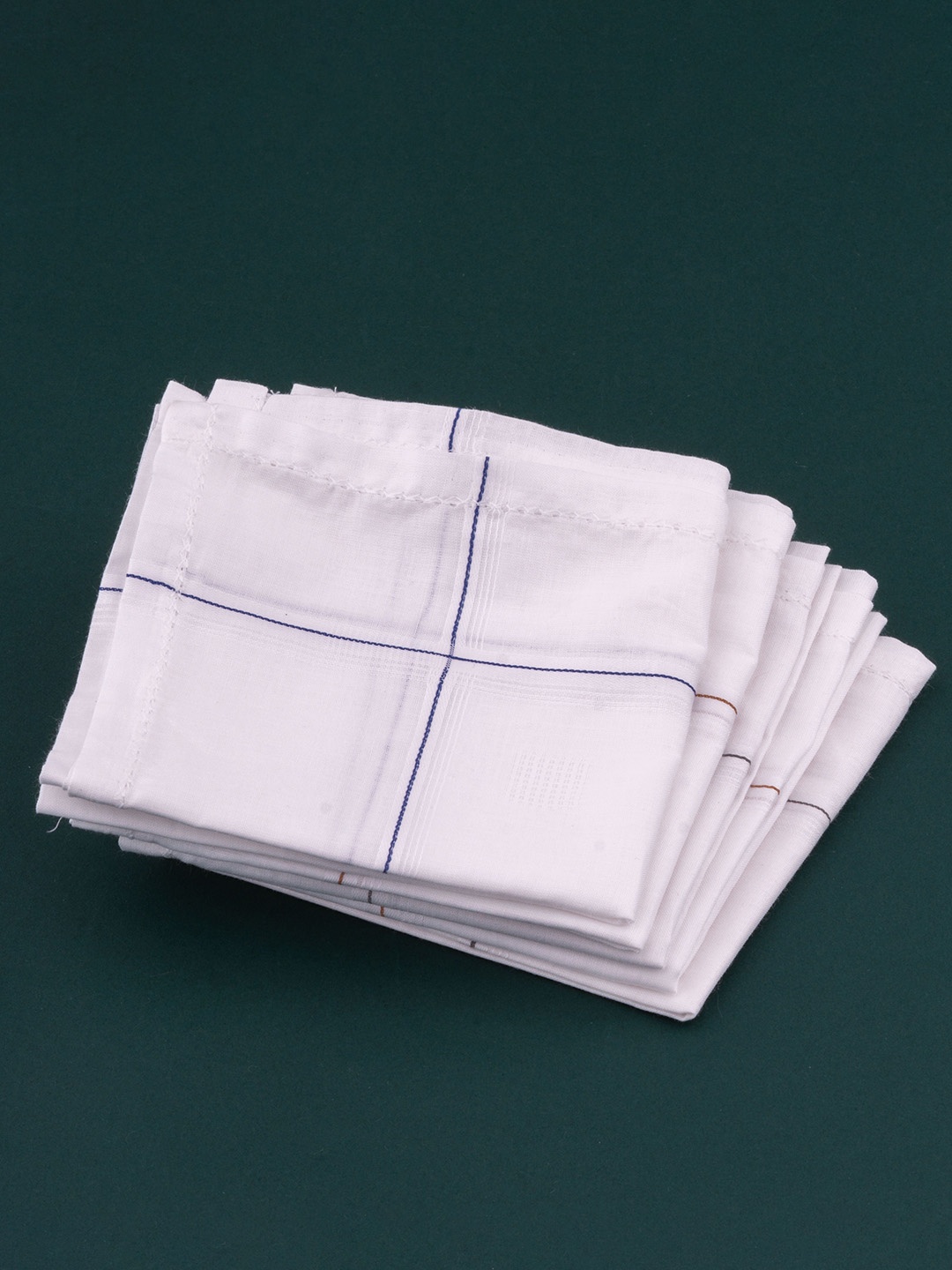 

CROSSLINE Pack Of 5 Printed Pure Cotton Handkerchief, White