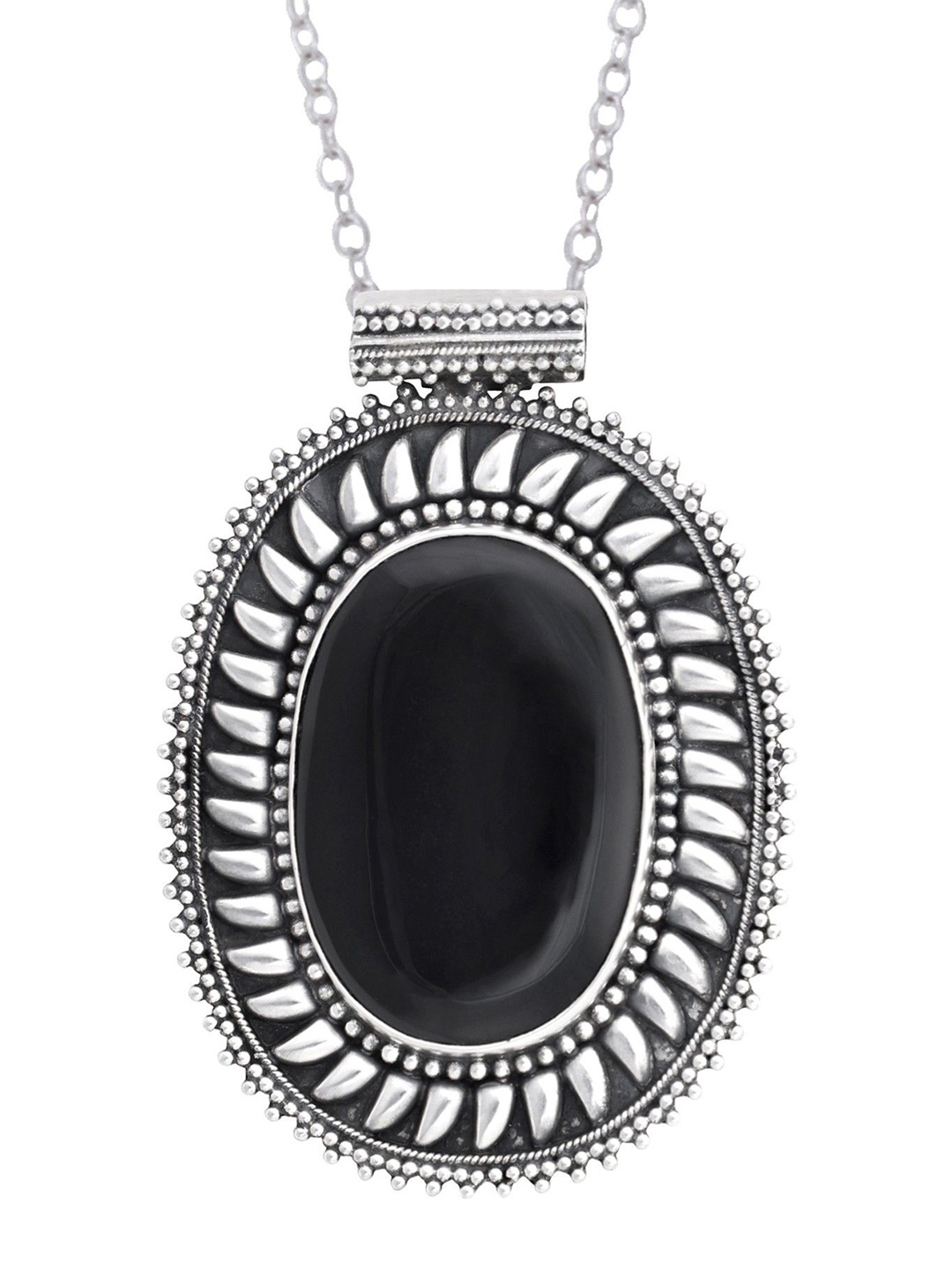 

Exotic India Artificial Stones Sterling Silver Pendant