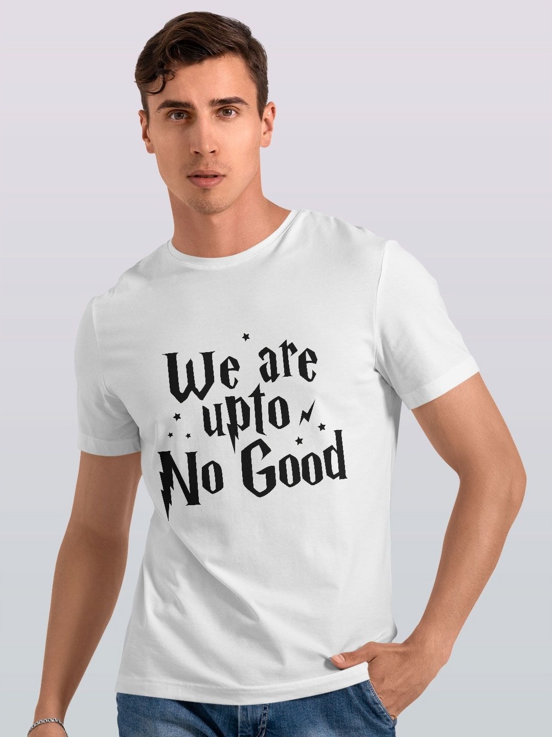 

macmerise Men Typography Printed Pockets T-shirt, White