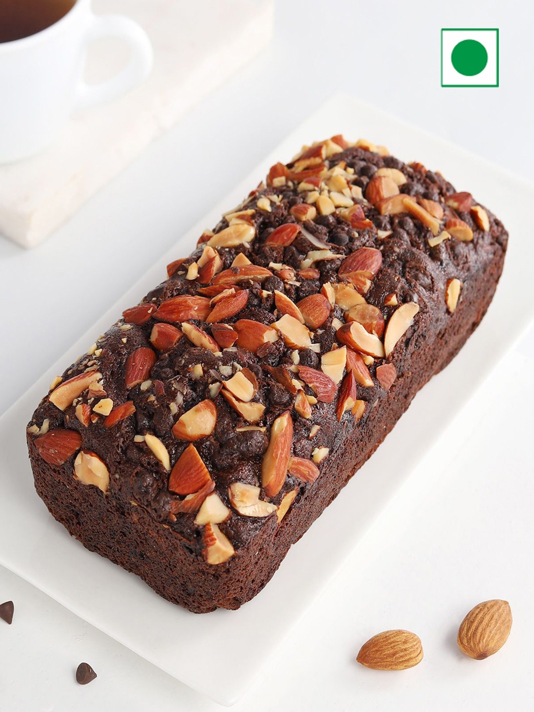 

IGP Choco Almond Feast Loaf Flavour Eggless Round Cake- 250Gm, Brown