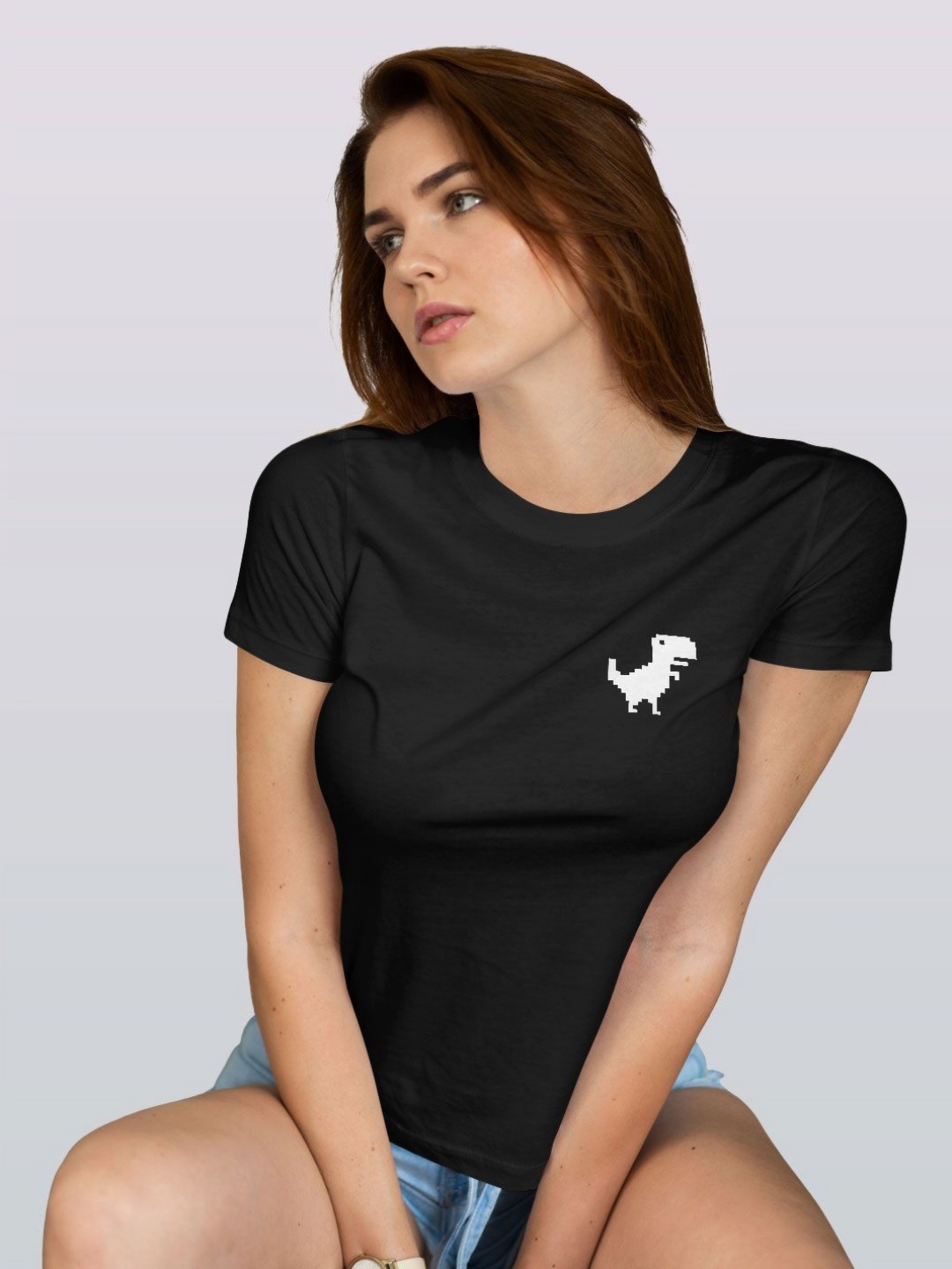 

macmerise Women Monochrome Pockets T-shirt, Black