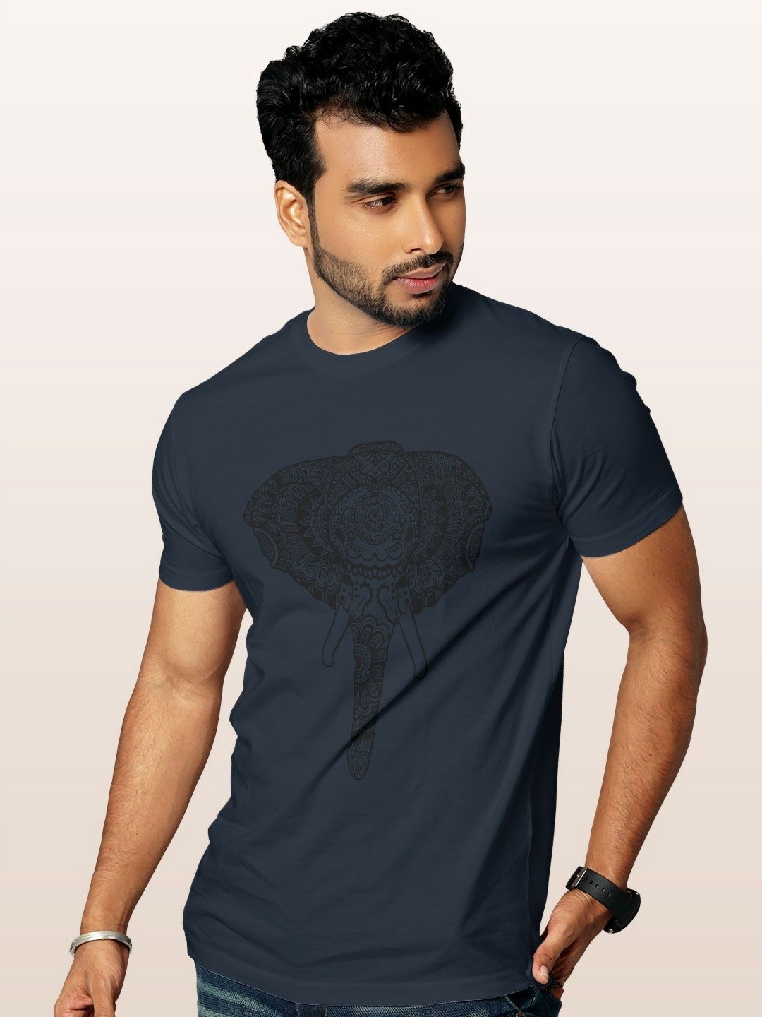 

macmerise Men Printed T-shirt, Blue