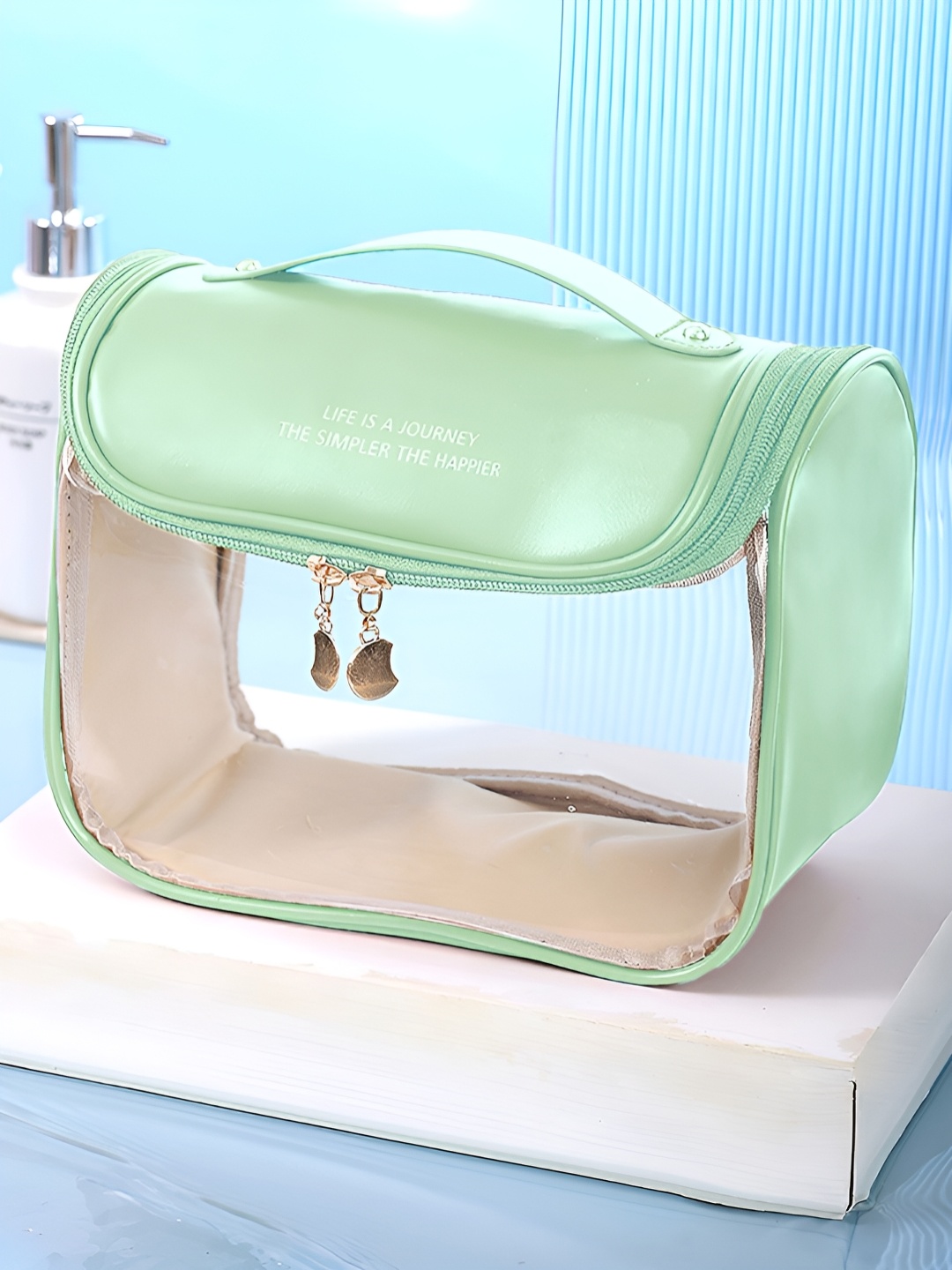 

Aura Printed Makeup Travel Pouch Travel Accessory, Sea green