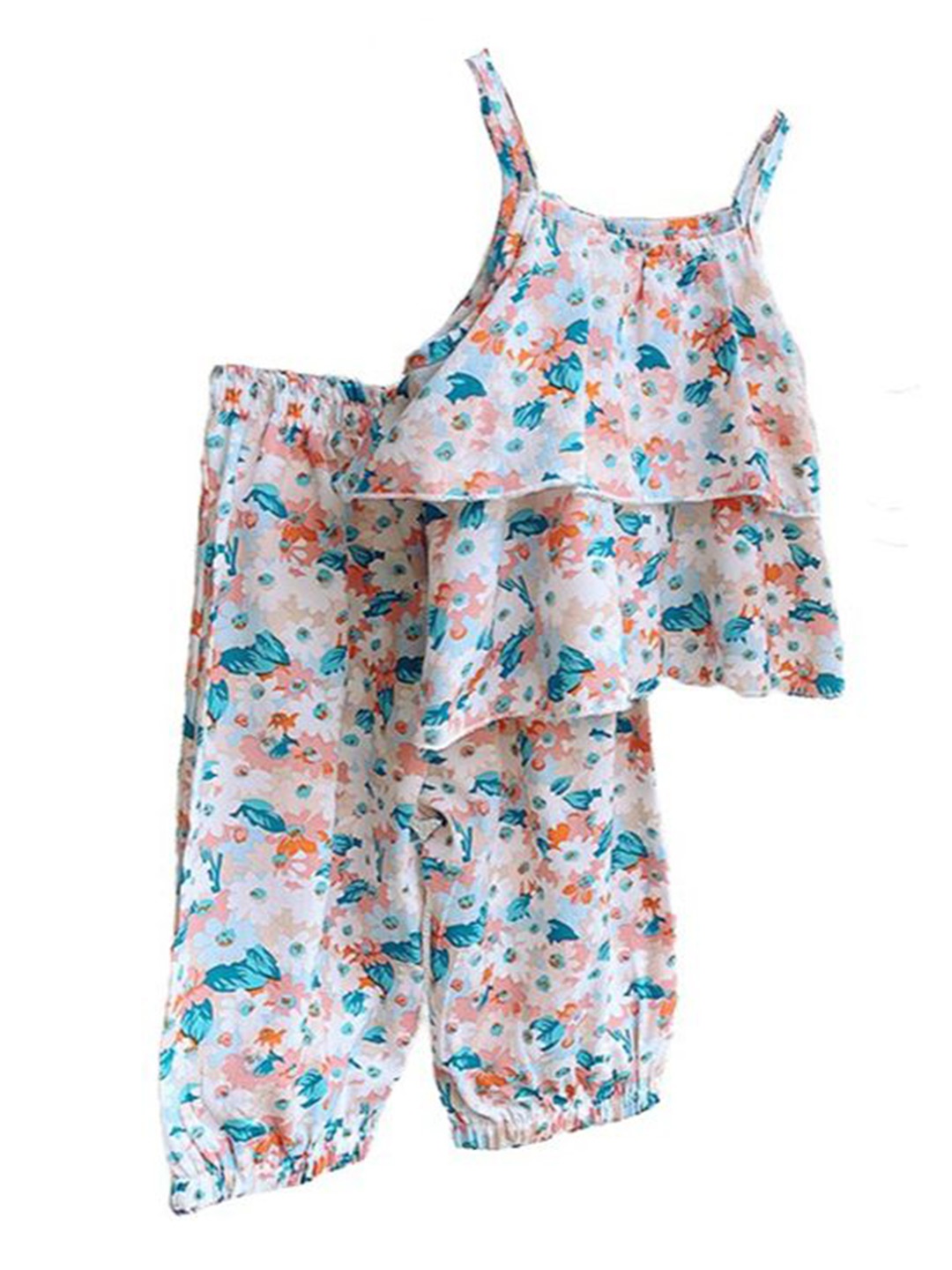 

StyleCast x Revolte Girls Printed Shoulder Straps Top With Trouser, Pink