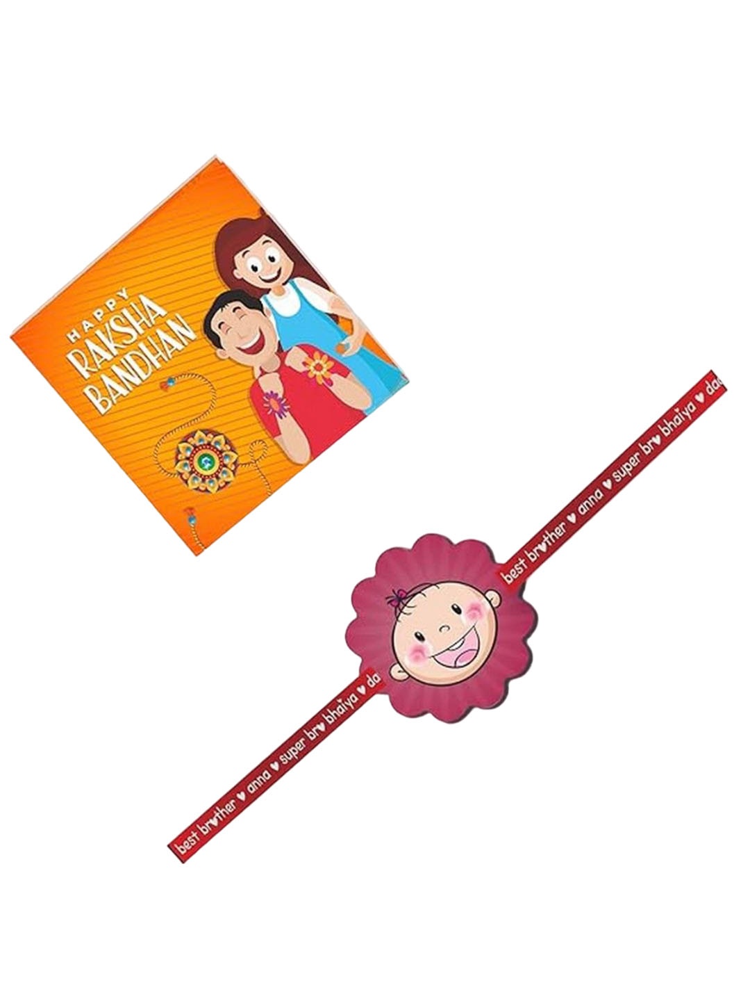 

THEYAYACAFE Boys Elasticated Rakhi with Roli Tika, Red