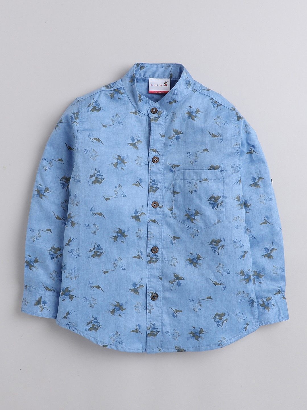 

BAATCHEET Boys Opaque Printed Casual Shirt, Blue