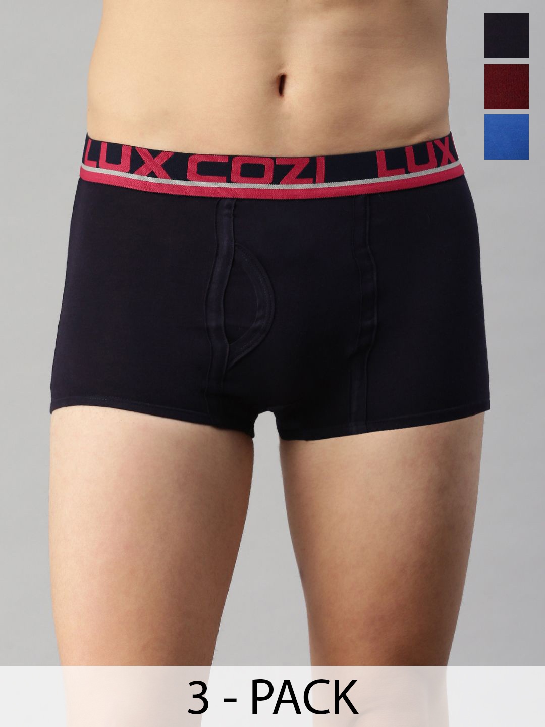

Lux Cozi Pack Of 3 Men Assorted Trunk COZI_GLO_MINI_TRNK_AST3_3PC, Navy blue