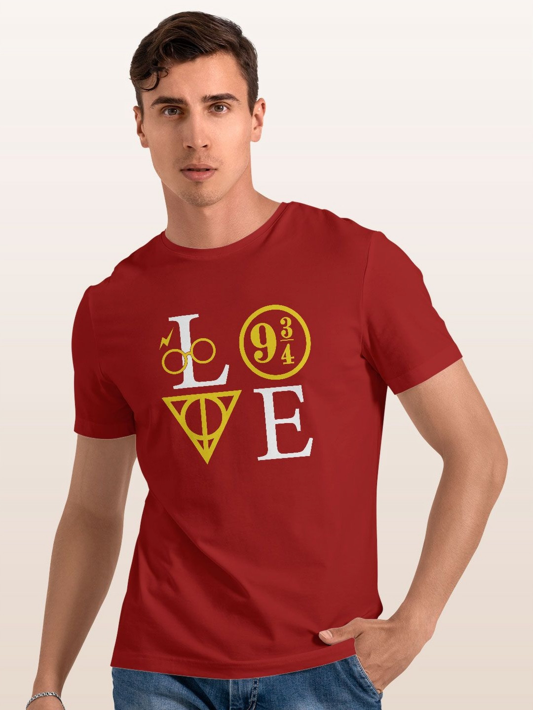 

macmerise Men Typography Printed T-shirt, Red