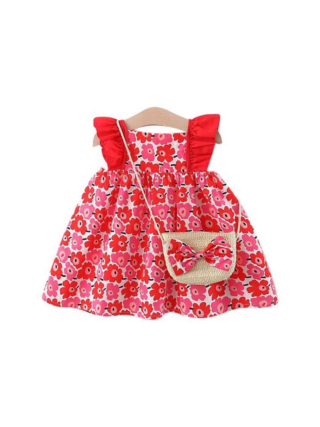 

StyleCast x Revolte Girls Floral Print Chiffon A-Line Dress, Red