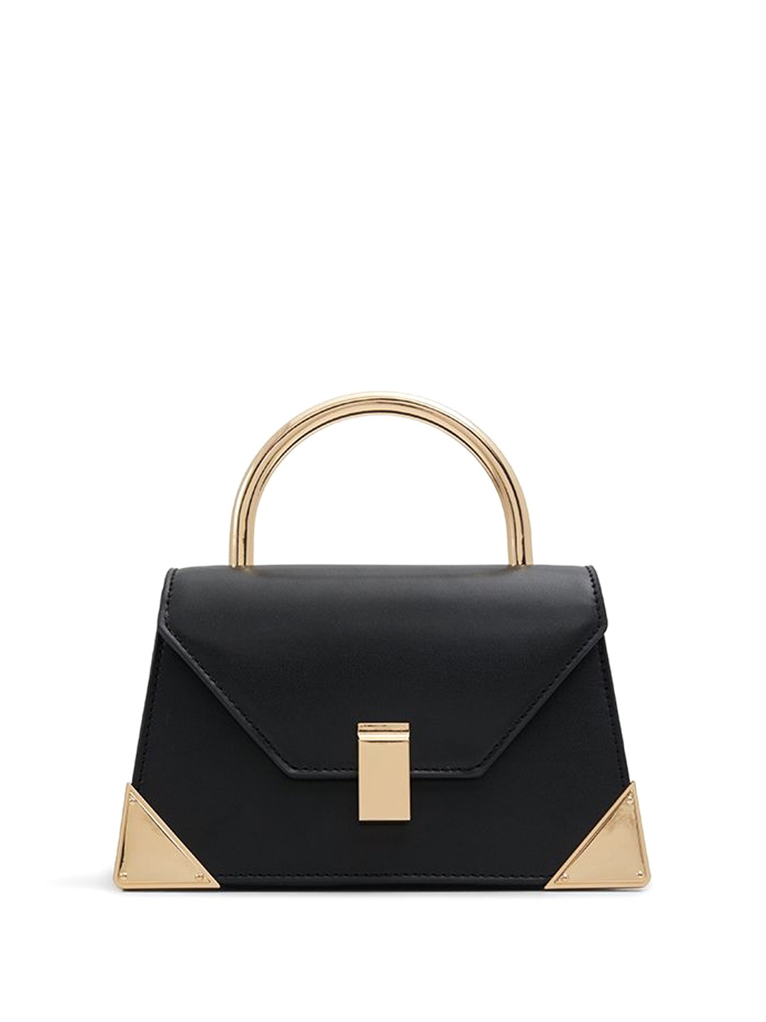 

ALDO Colourblocked Structured Handheld Bag with Bow Detail, Black