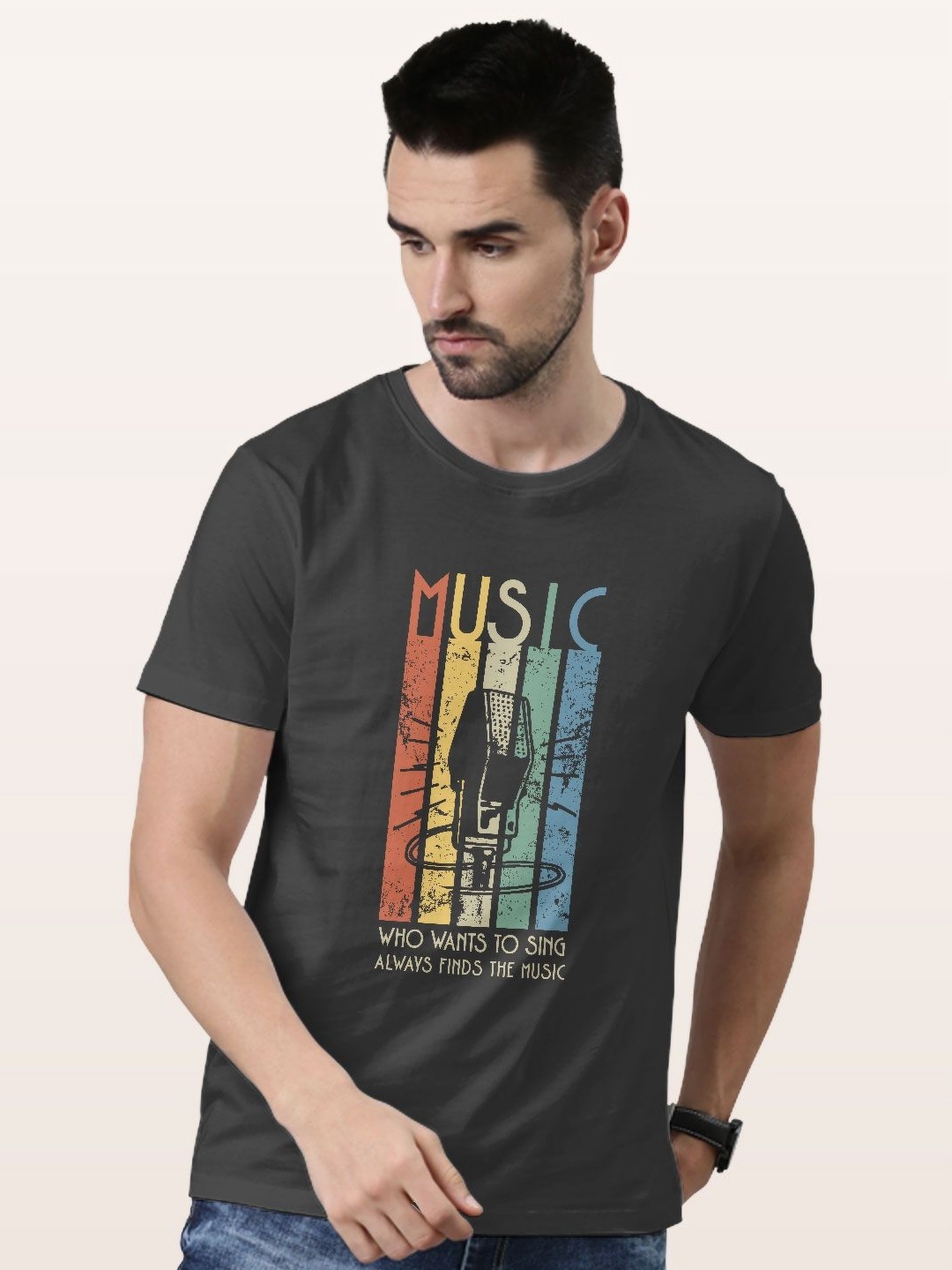 

macmerise Men Printed T-shirt, Grey