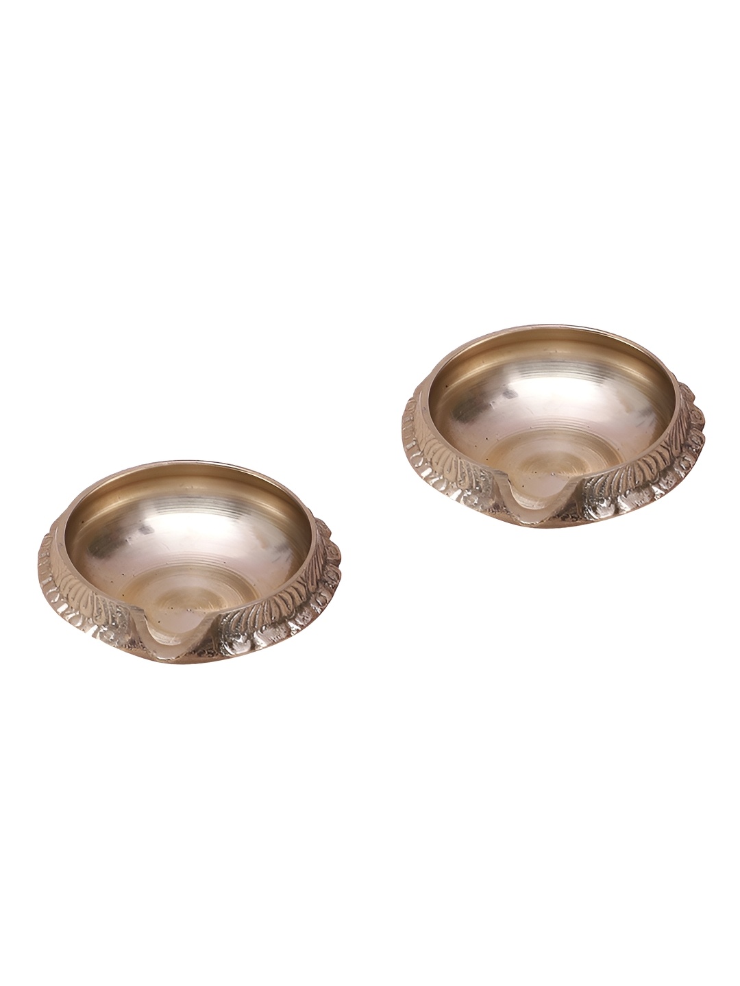 

Two Moustaches Gold-Toned 2 Pieces Brass Diya Set