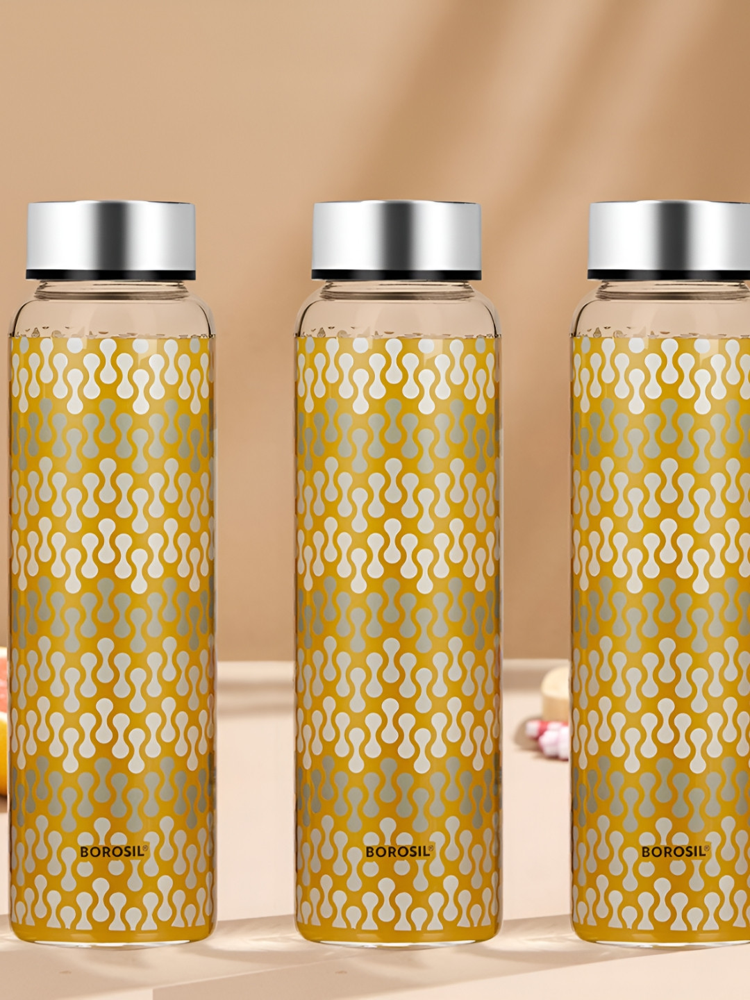 

BOROSIL Artisan Series Vista Transparent 3 Pieces Glasses Printed Water Bottles 1 l