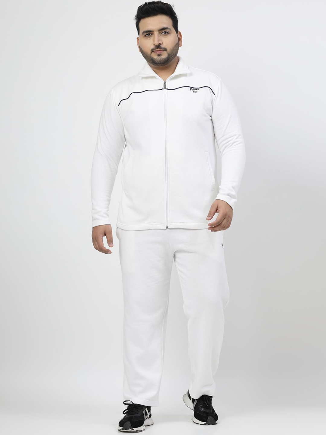 

plusS Brand Logo Detail Zipper Tracksuit, White