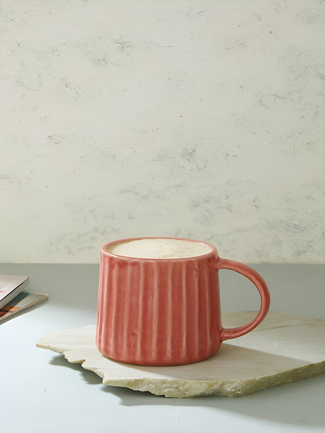 

Fabindia Ashvath Red Textured Ceramic Matte Mug 240 ml