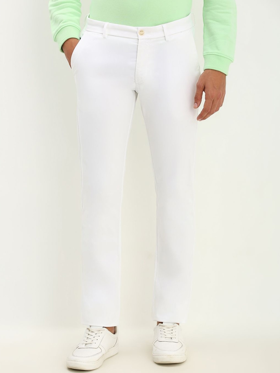 

Allen Solly Men Slim Fit Mid Rise Trousers, White