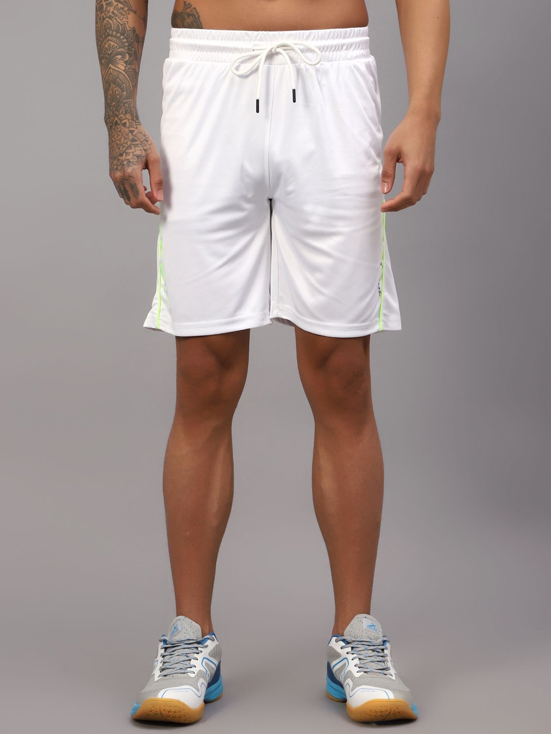 

VECTOR X Men Loose Fit Mid-Rise Outdoor Sports Shorts, White