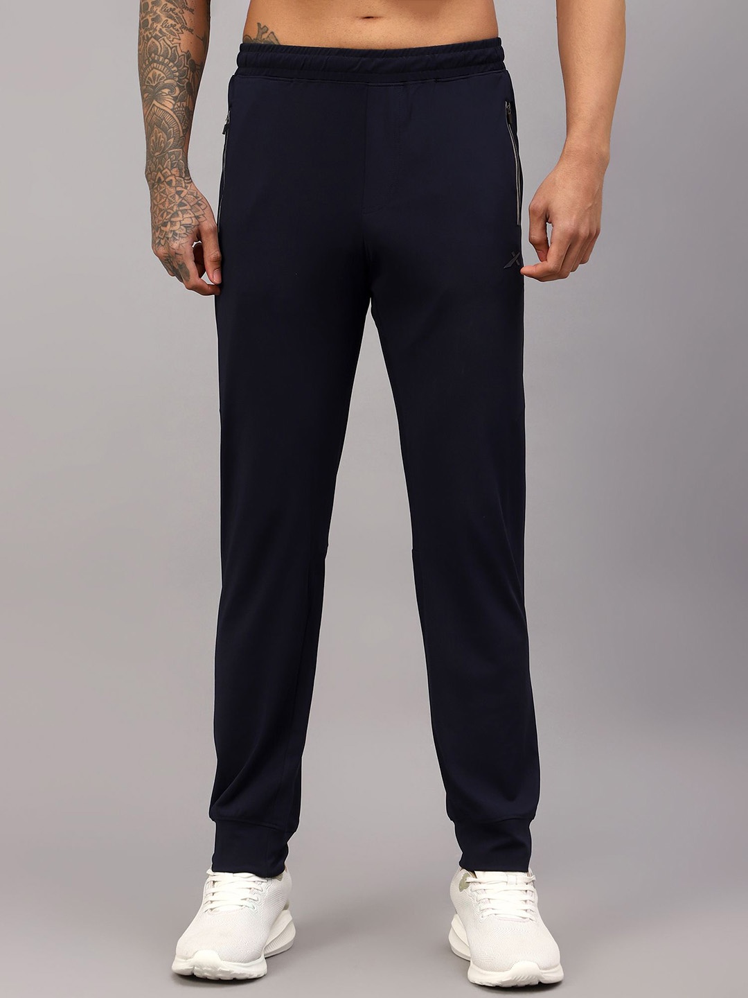 

VECTOR X Men Mid- Rise Regular Fit Track Pants, Navy blue