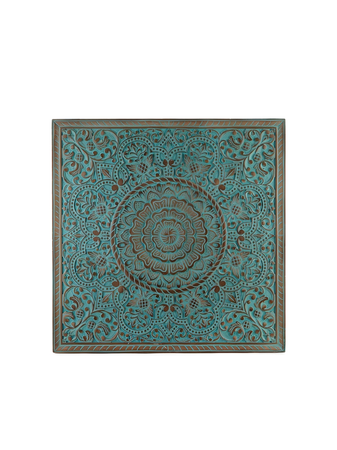 

Fabindia Utkarsh Blue & Brown Textured Wooden Wall Plate