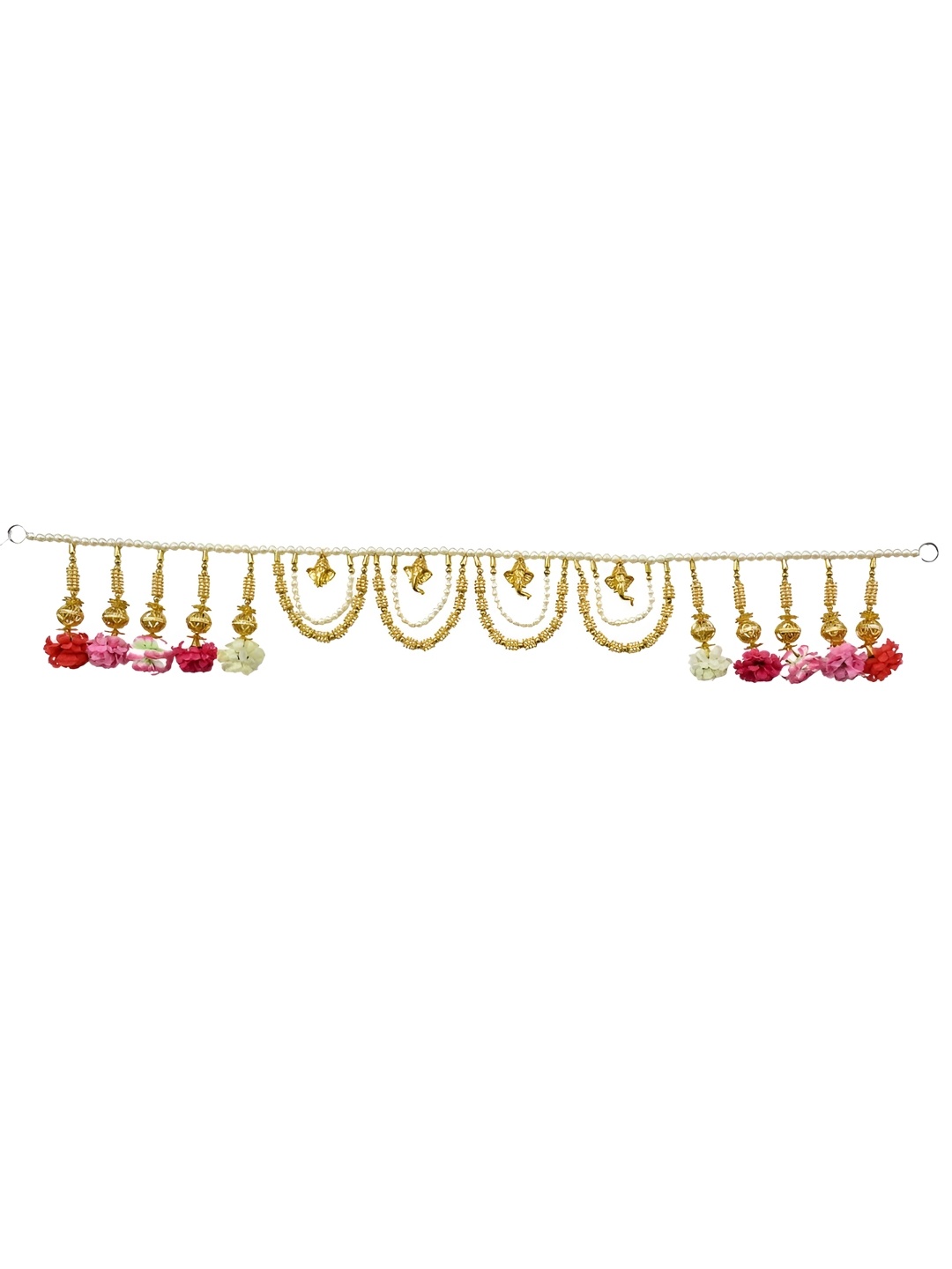 

NARYA TRADITIONAL Cream-Coloured & Pink Toran Festive Decor