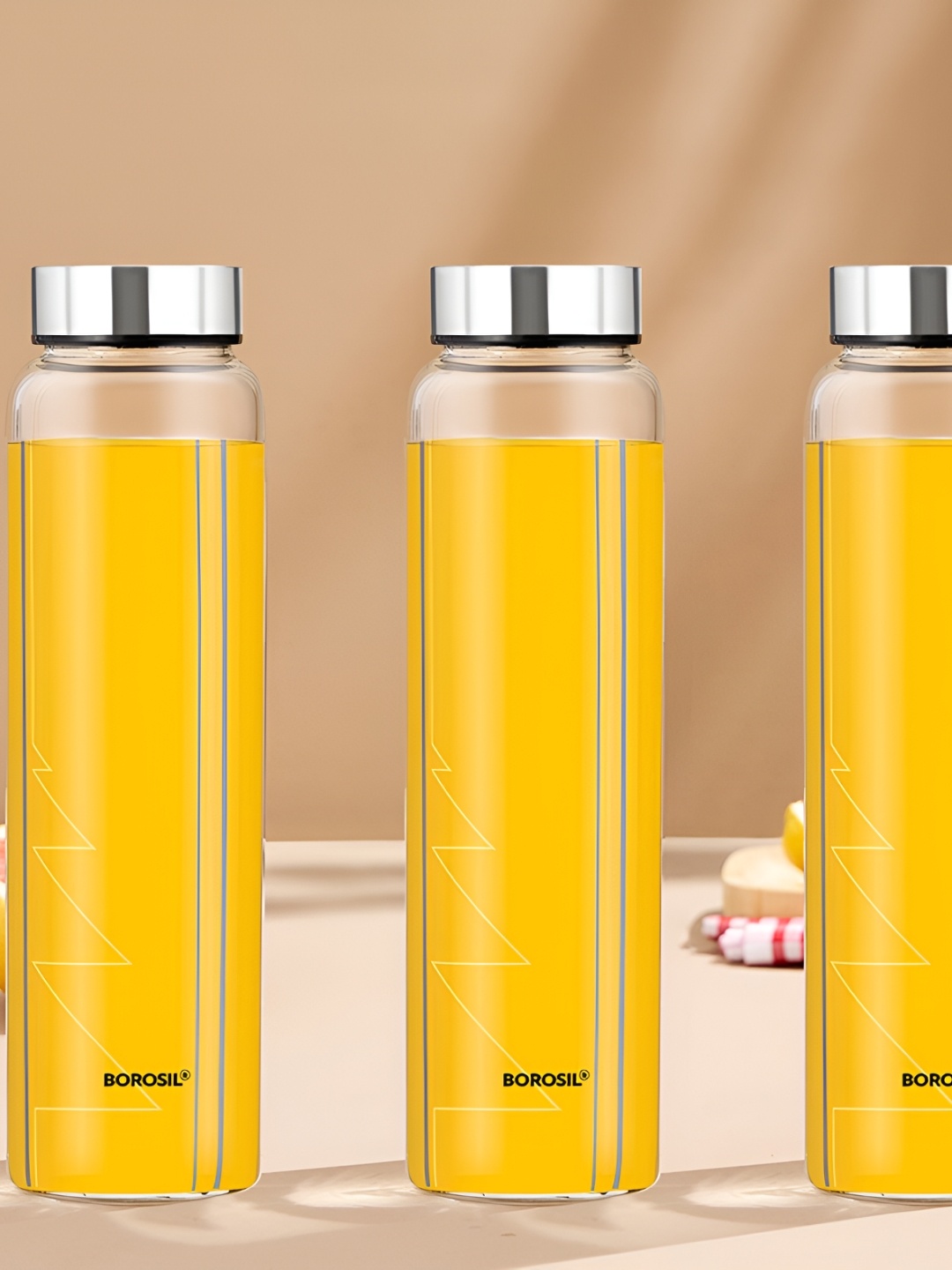 

BOROSIL Artisan Transparent 3 Pieces Glass Printed Water Bottle 1l